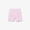 Stretch-bermudashorts i stripet oxford