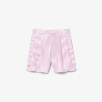 Stretch-bermudashorts i stripet oxford