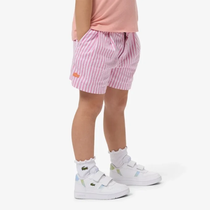 Stretch-bermudashorts i stripet oxford