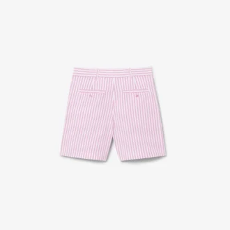 Stretch-bermudashorts i stripet oxford