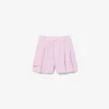 Stretch-bermudashorts i stripet oxford