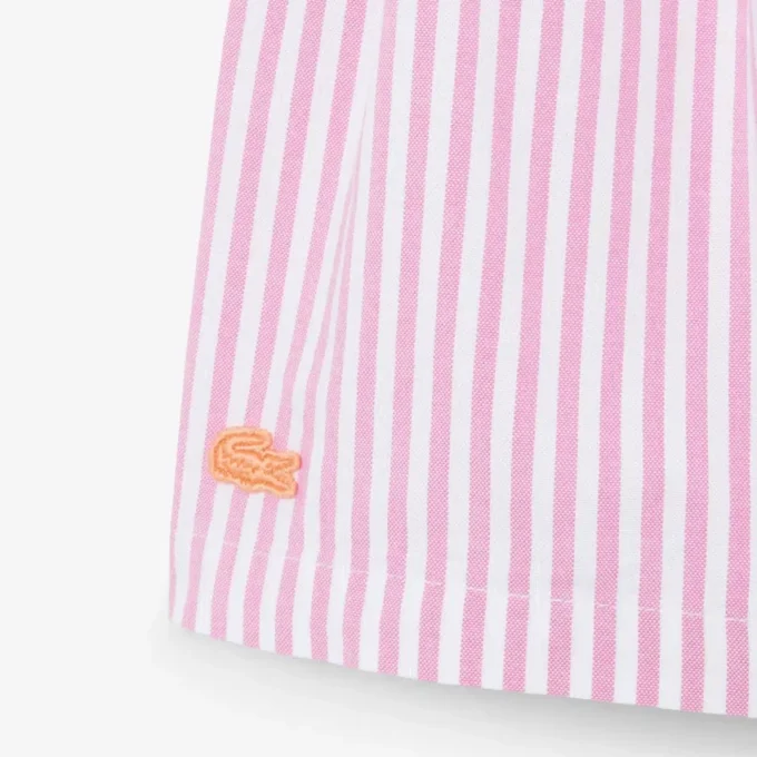 Stretch-bermudashorts i stripet oxford