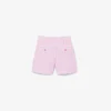 Stretch-bermudashorts i stripet oxford