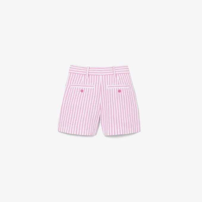 Stretch-bermudashorts i stripet oxford