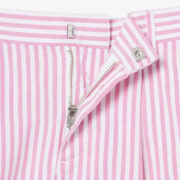 Stretch-bermudashorts i stripet oxford