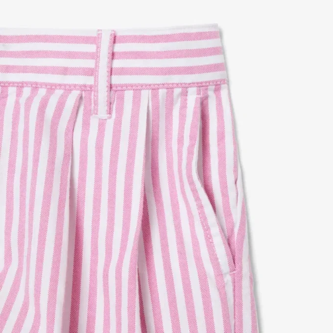 Stretch-bermudashorts i stripet oxford