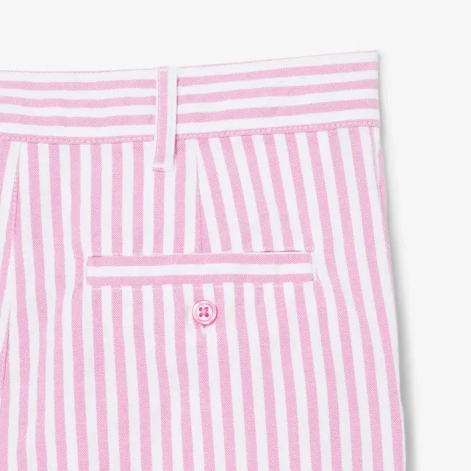 Stretch-bermudashorts i stripet oxford
