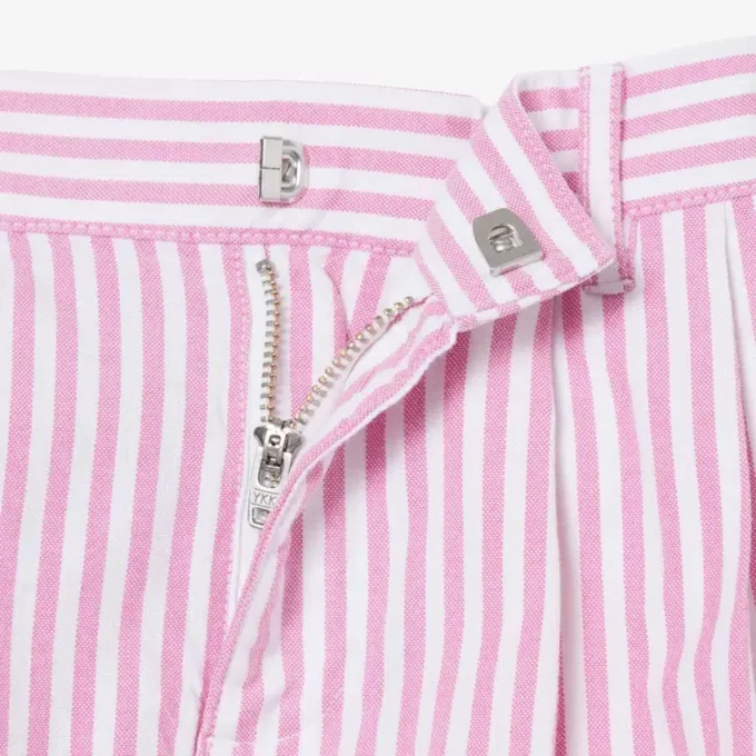 Stretch-bermudashorts i stripet oxford