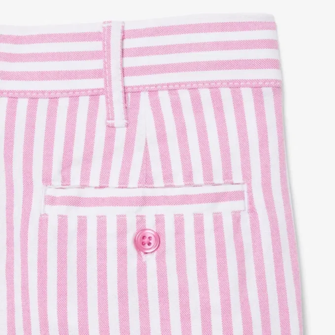 Stretch-bermudashorts i stripet oxford