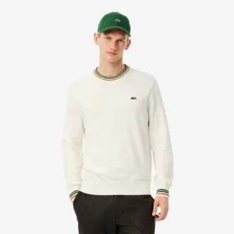 Stripet bomullsjerseygenser for menn