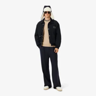 Stripet bomullsjerseygenser for menn