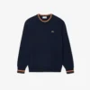 Stripet bomullsjerseygenser for menn