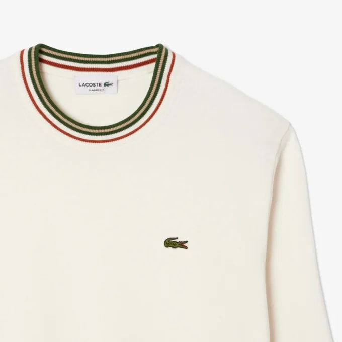 Stripet bomullsjerseygenser for menn