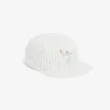 Stripet brodert bomullstwill-cap