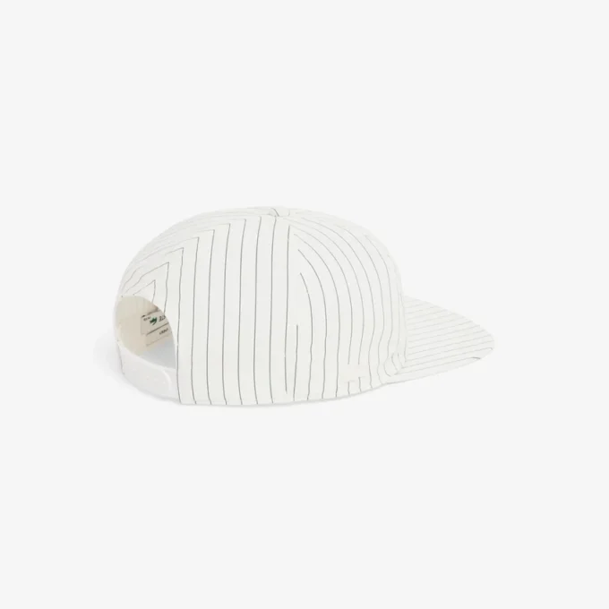 Stripet brodert bomullstwill-cap