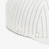 Stripet brodert bomullstwill-cap