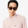 Stripet lin-skjorte i regular fit for menn