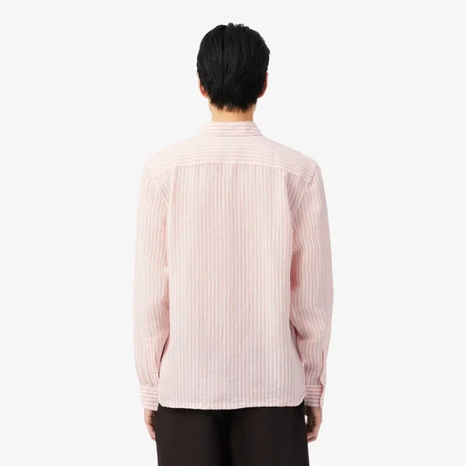 Stripet lin-skjorte i regular fit for menn