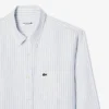Stripet lin-skjorte i regular fit for menn