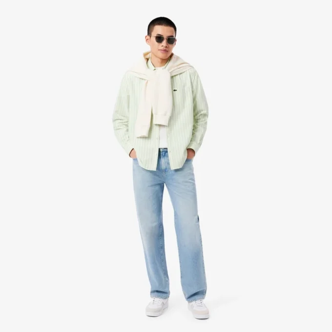 Stripet Oxford-skjorte i regular fit for menn