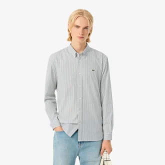 Stripet pinpoint-skjorte i regular fit for menn