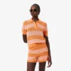 Stripet polo-genser i mesh