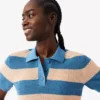 Stripet polo-genser i mesh