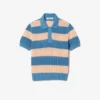 Stripet polo-genser i mesh