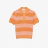 Stripet polo-genser i mesh