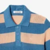 Stripet polo-genser i mesh