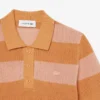 Stripet polo-genser i mesh