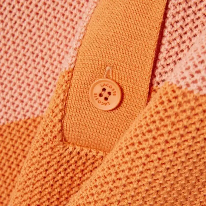 Stripet polo-genser i mesh