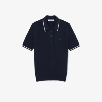 Stripet pologenser med kabelmønster