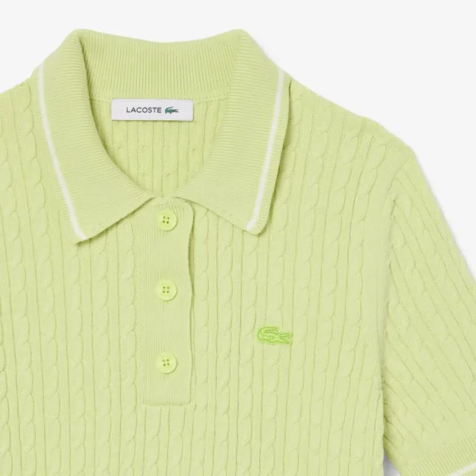 Stripet pologenser med kabelmønster