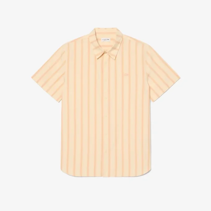 Stripet poplin-skjorte med normal passform