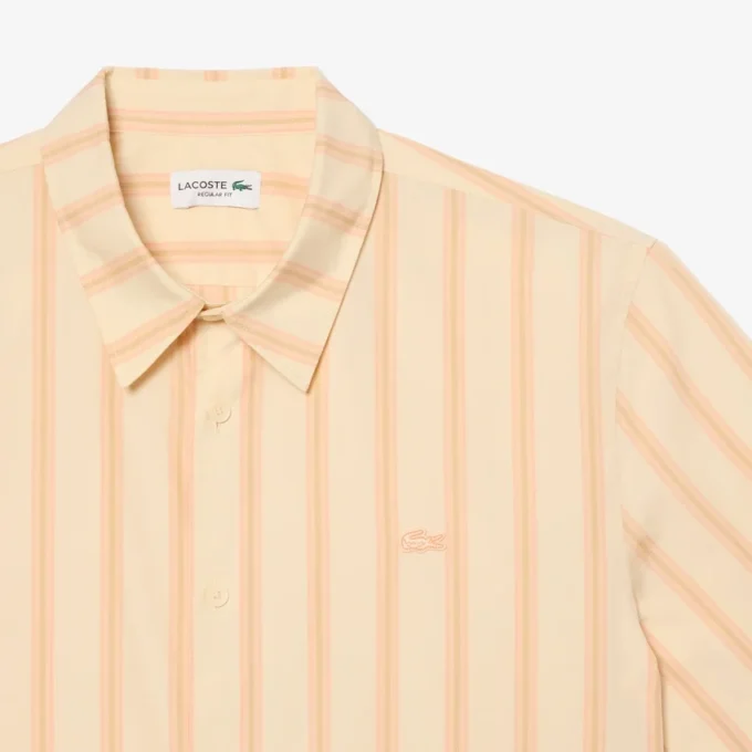 Stripet poplin-skjorte med normal passform