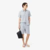 Stripet poplin-skjorte med normal passform