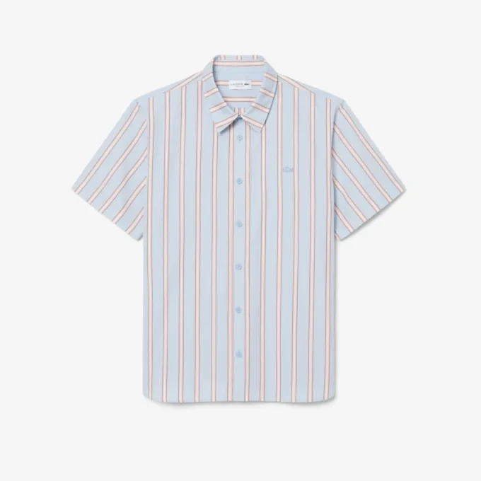 Stripet poplin-skjorte med normal passform