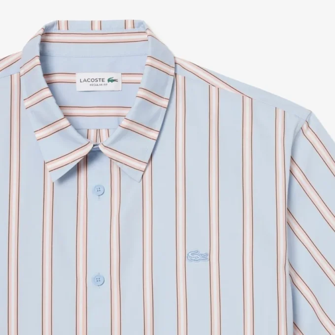 Stripet poplin-skjorte med normal passform