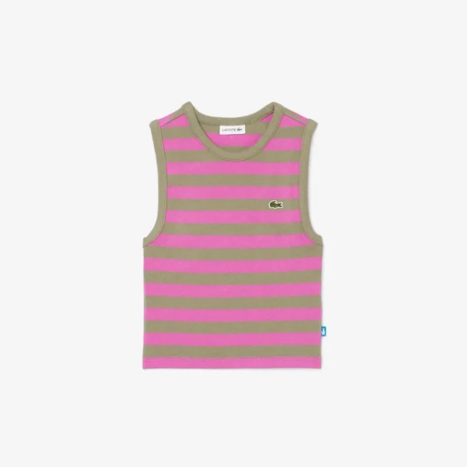 Stripet ribbet tank-top for barn