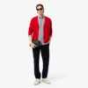 Stripet stretch-skjorte med knapper i slim fit for menn