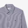 Stripet stretch-skjorte med knapper i slim fit for menn