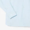 Stripet stretch-skjorte med knapper i slim fit for menn