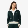 Stripet sweatshirt med glidelås for kvinner
