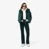 Stripet sweatshirt med glidelås for kvinner