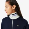 Stripet sweatshirt med glidelås for kvinner