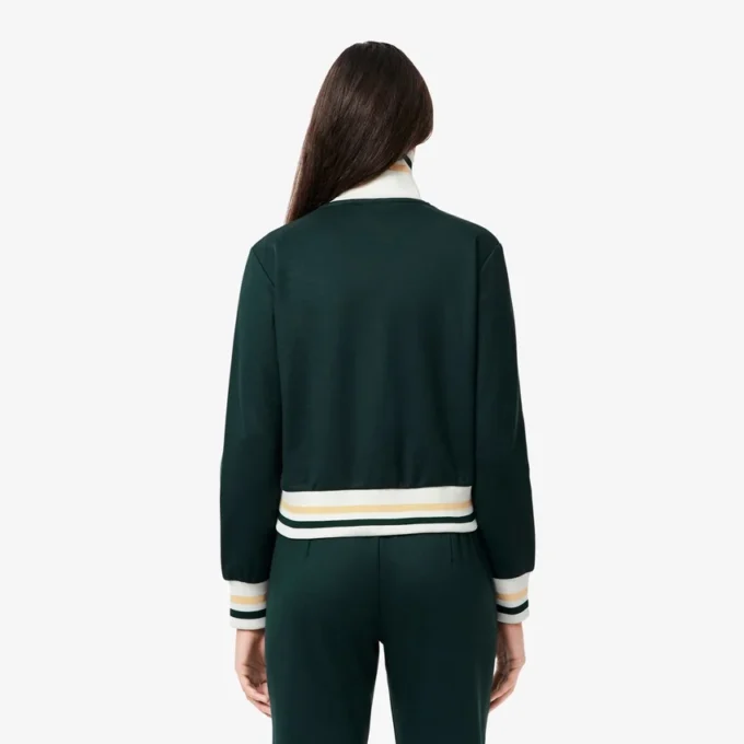 Stripet sweatshirt med glidelås for kvinner