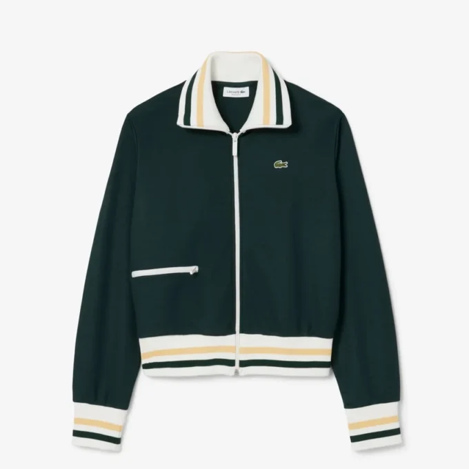 Stripet sweatshirt med glidelås for kvinner