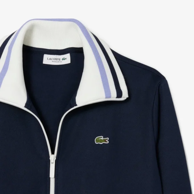 Stripet sweatshirt med glidelås for kvinner