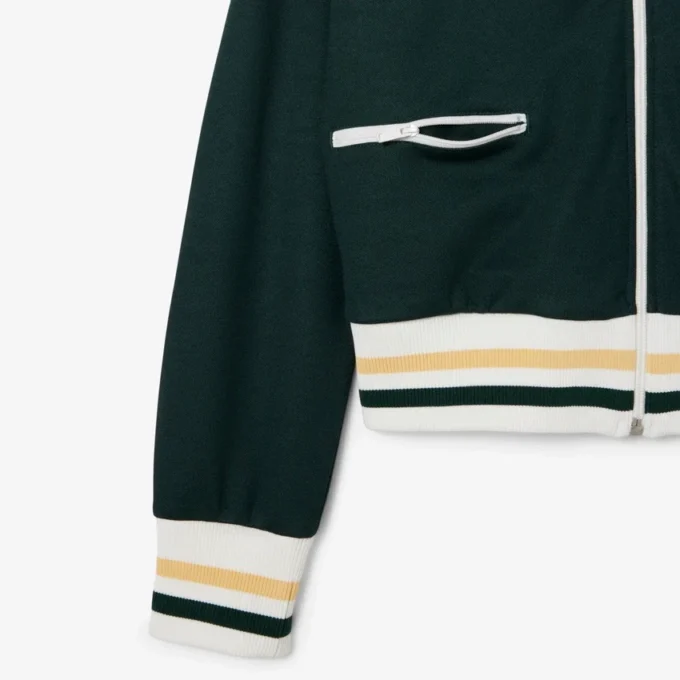 Stripet sweatshirt med glidelås for kvinner